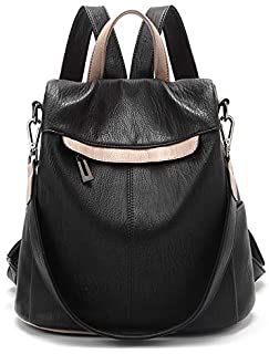  Yyzckw mochila mochila antirrobo mujer verano retro bolso femenino bolso de escuela cuero suave mochila de hombro de doble uso