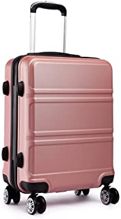 Kono maletas de viaje grandes r�gida ligera abs trolley con 4 ruedas 360� giratorias (rosa oro)