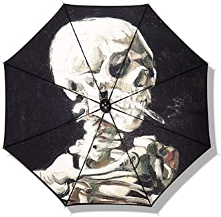  Txoz paraguas a prueba de viento del paraguas recta larga paraguas parasol inversa hecha a mano paraguas recto paraguas square paraguas protector solar resistente al agua dos personas de van gogh cr�n